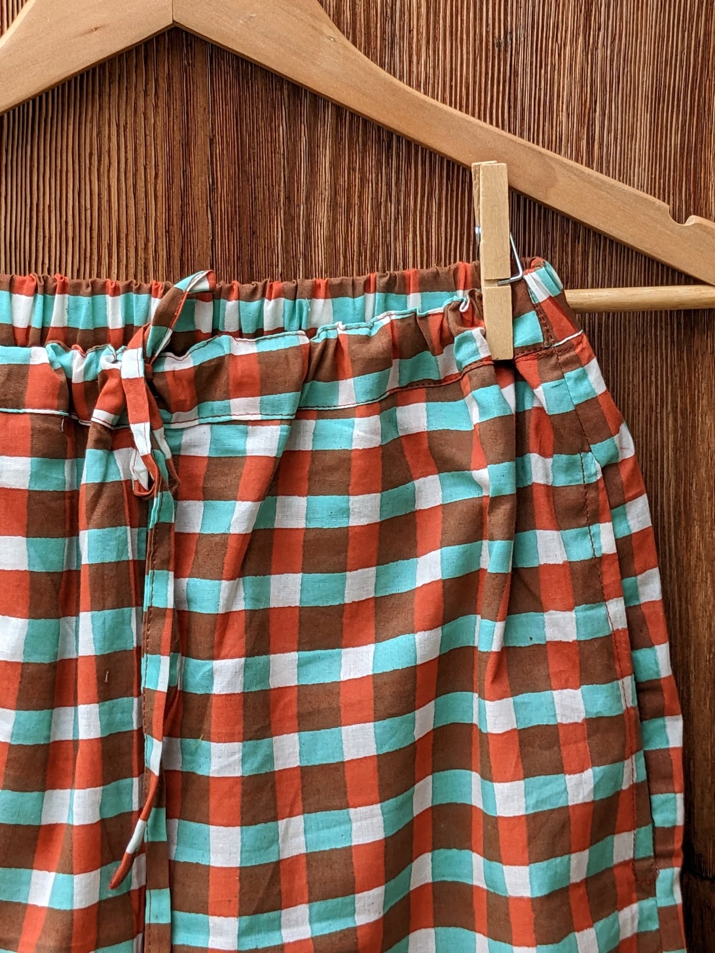 maya light summer trousers, coral-mint
