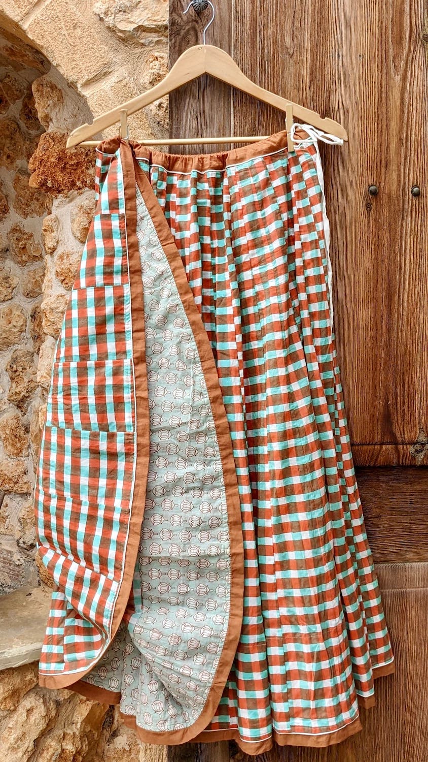 2-alice signature skirt, coral - mint