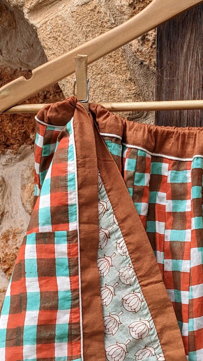 2-alice signature skirt, coral - mint