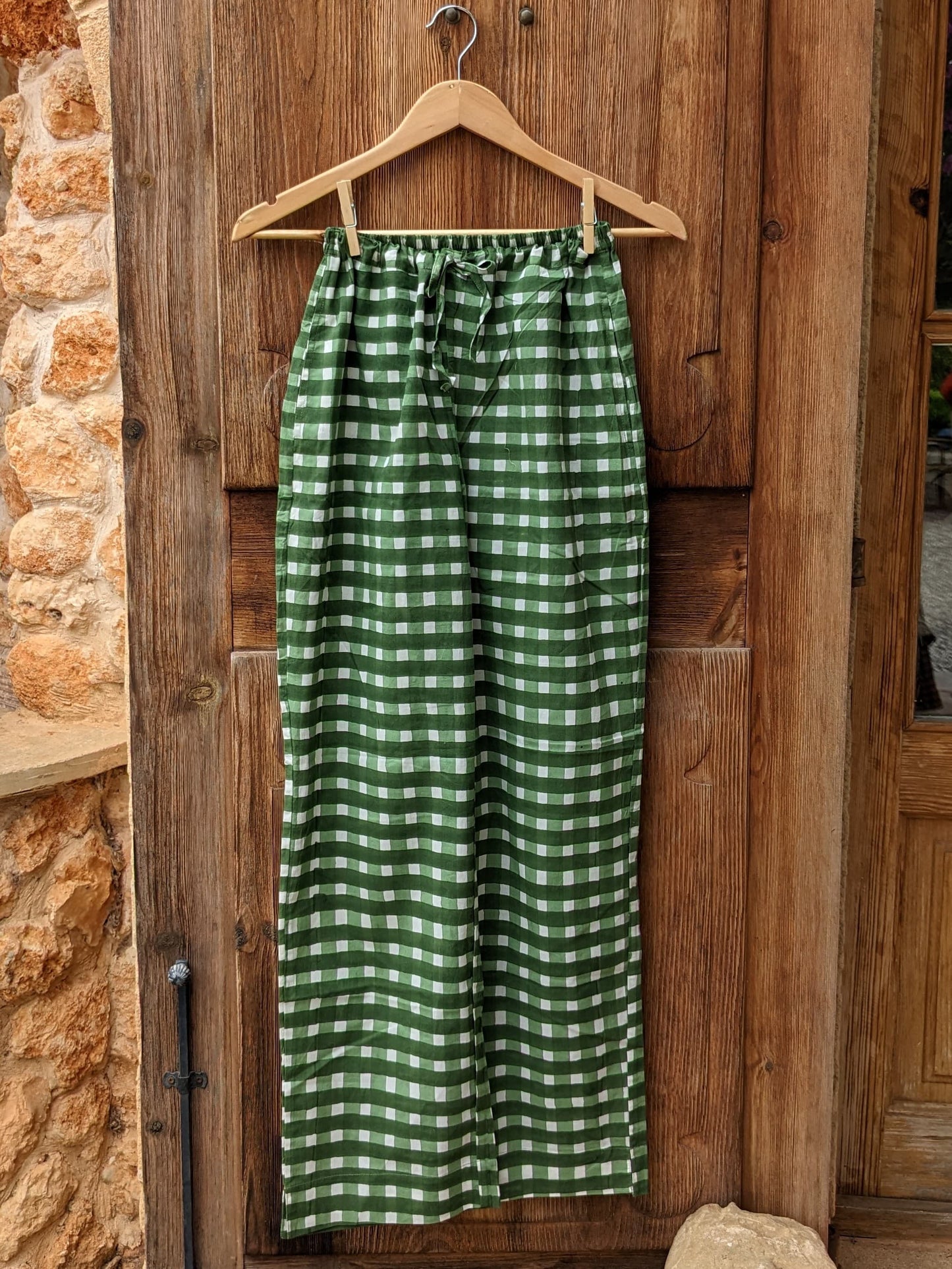 claire light summer trousers, moss-white