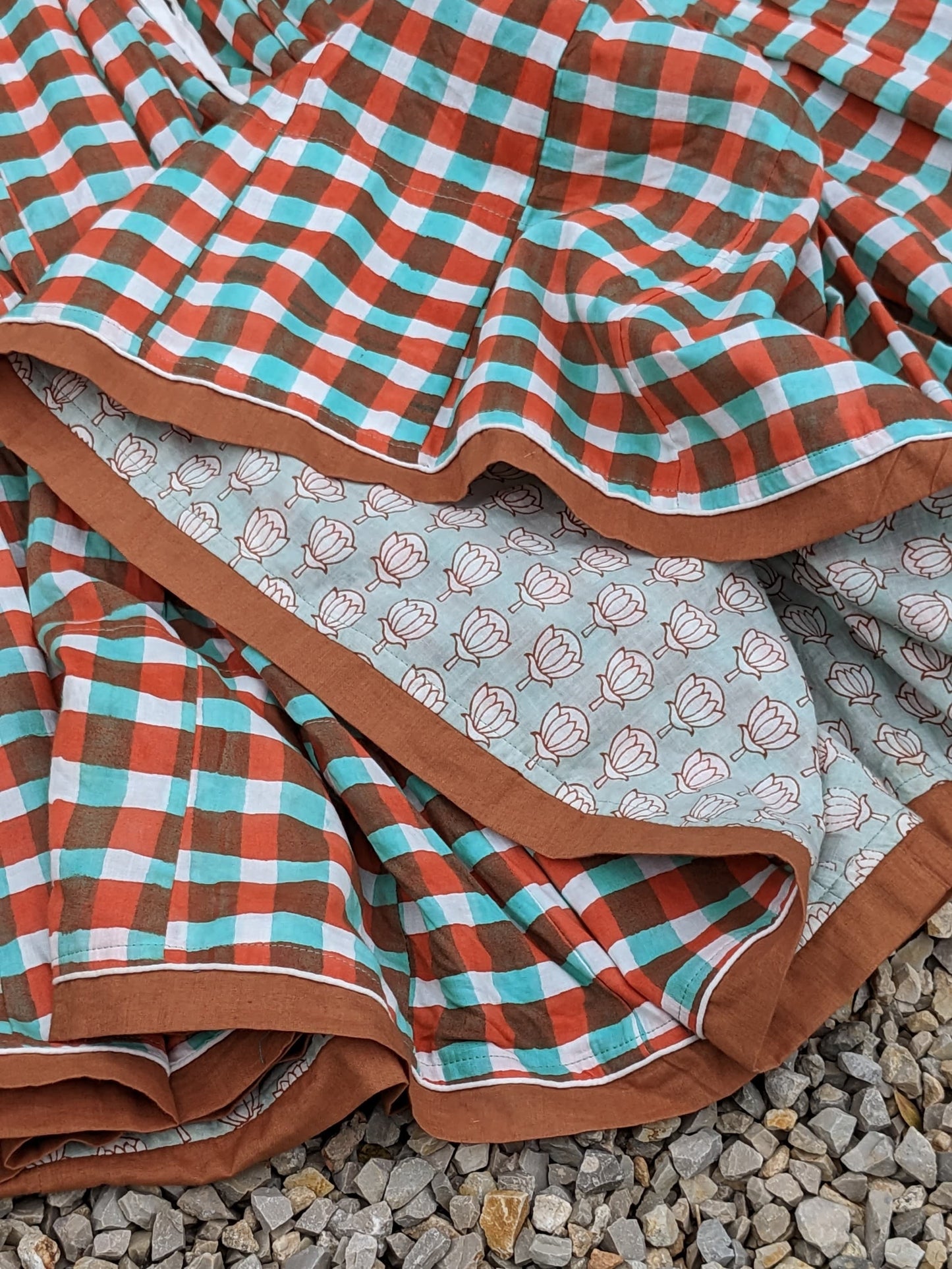 2-alice signature skirt, coral - mint