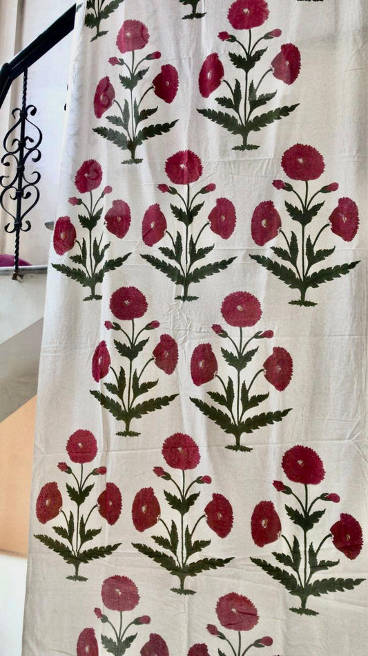 poppy cotton sheet, tablecloth, curtain panel