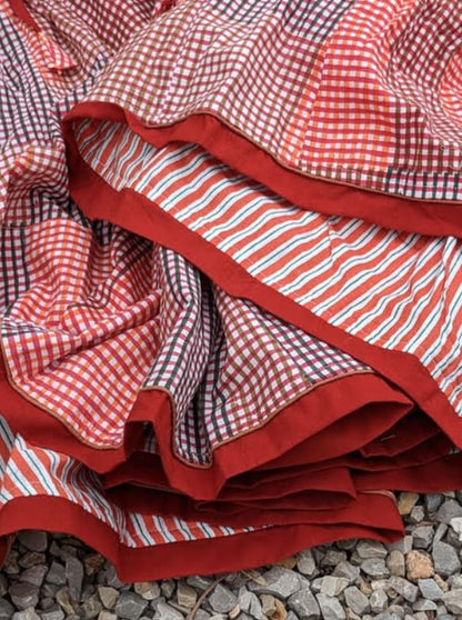 6-alice signature skirt, patchwork red