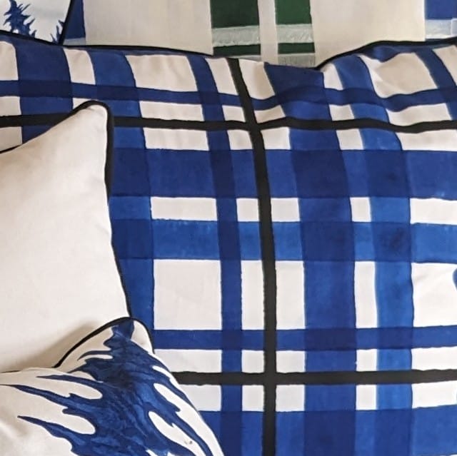 poplin check cushion 55 cm x 55 cm