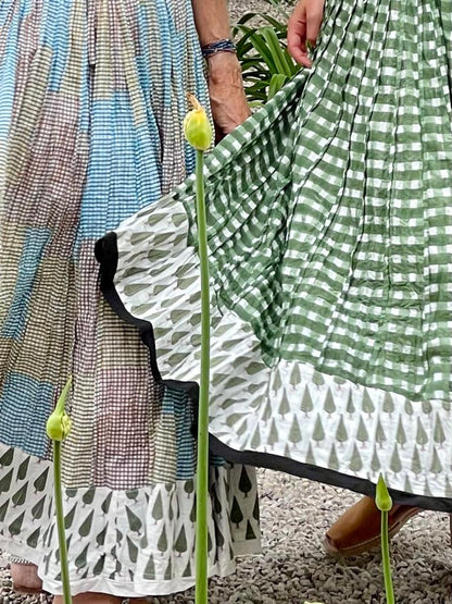5-alice signature skirt, patchwork earth & sky