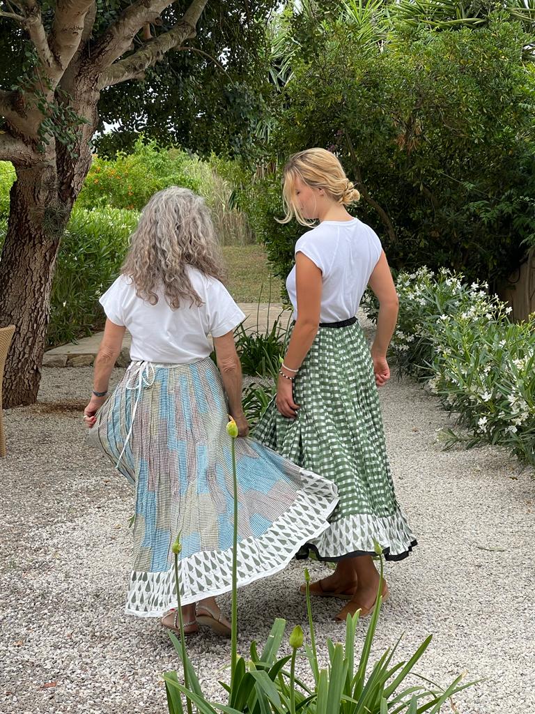5-alice signature skirt, patchwork earth & sky