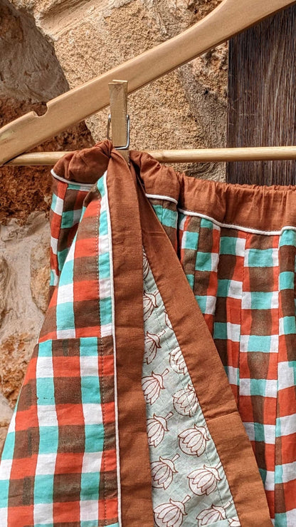 2-alice signature skirt, coral - mint