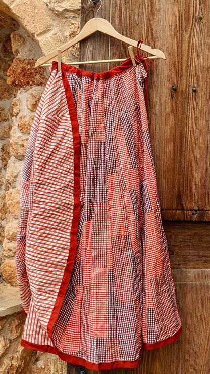 6-alice signature skirt, patchwork red