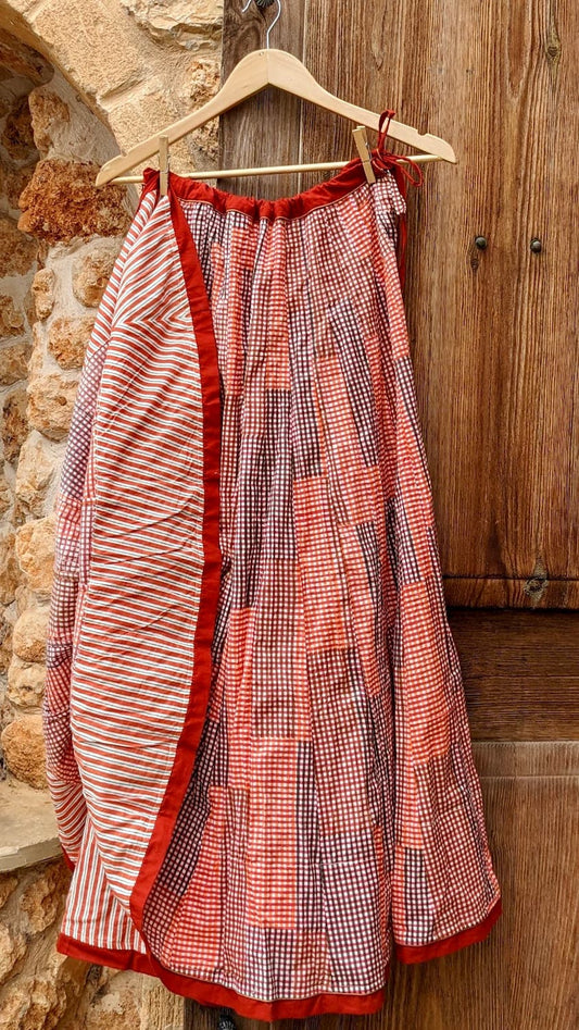 6-alice signature skirt, patchwork red