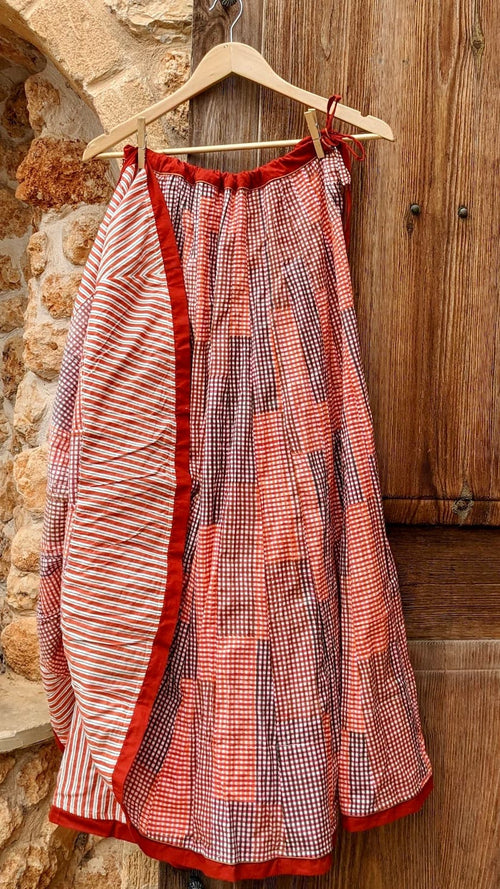 6-alice signature skirt, patchwork red