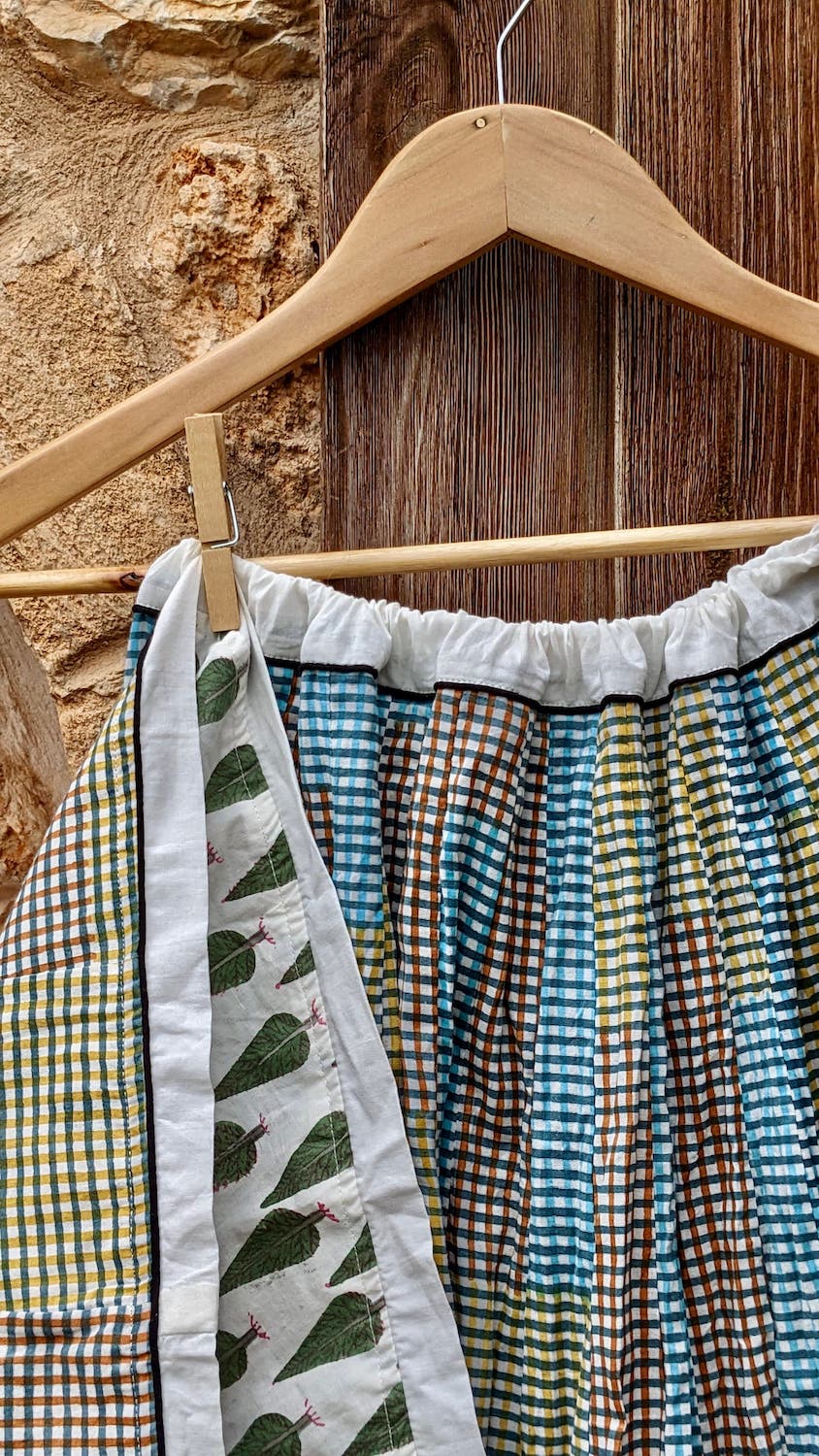 5-alice signature skirt, patchwork earth & sky