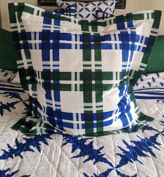 canvas check cushion 60 cm x 60 cm