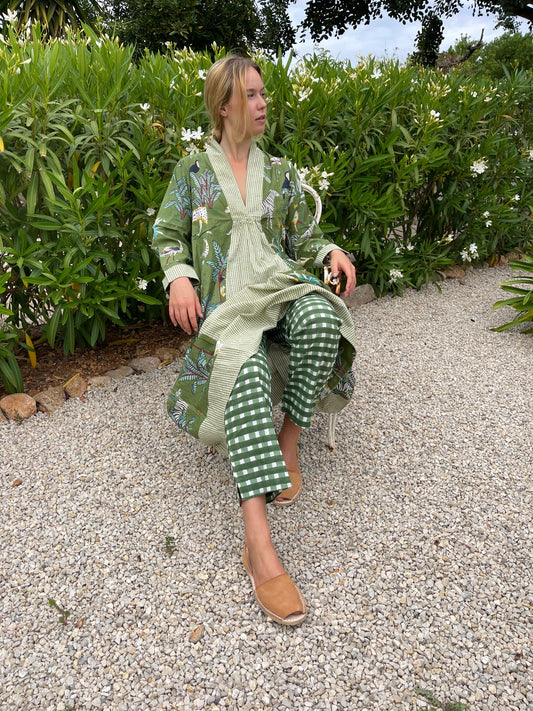 claire light summer trousers, moss-white