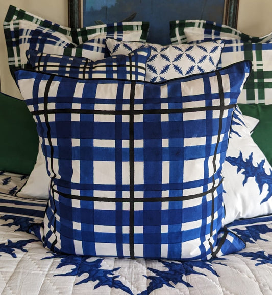 poplin check cushion 55 cm x 55 cm