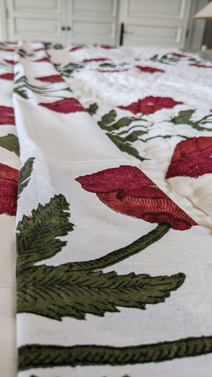 poppy cotton sheet, tablecloth, curtain panel